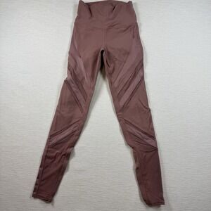 Alo Yoga Leggings Womens XS High Waist Mesh Panel Athletic Pants Rose